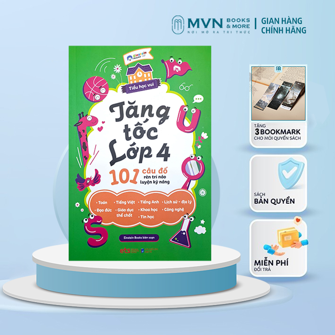 Sách - Tiểu học vui: Tăng tốc lớp 4 - 101 câu đố rèn trí não luyện kỹ năng 79k - Mvn Books