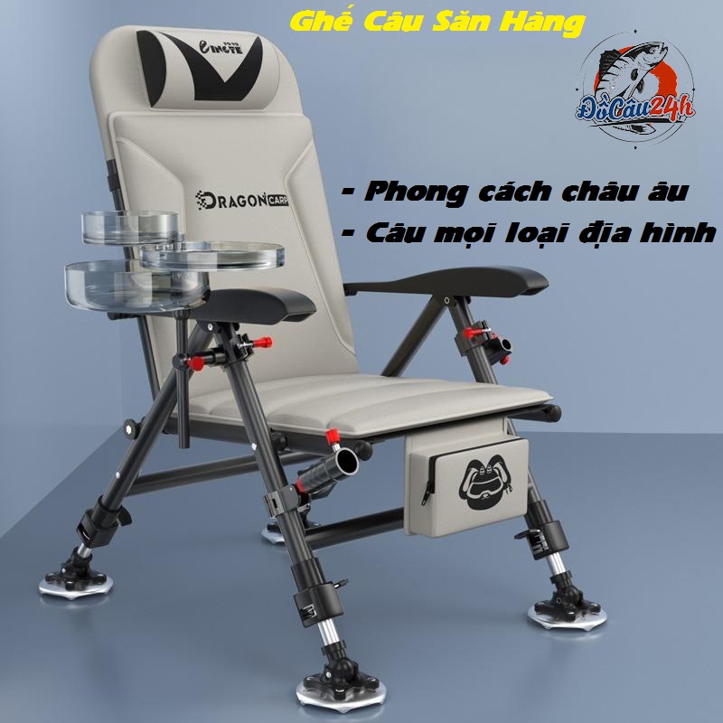 Ghế Câu Đài Săn Hàng LingTe Chất Liệu Thép Carbon Dày Cao Cấp Câu Mọi Địa Hình Màu Be