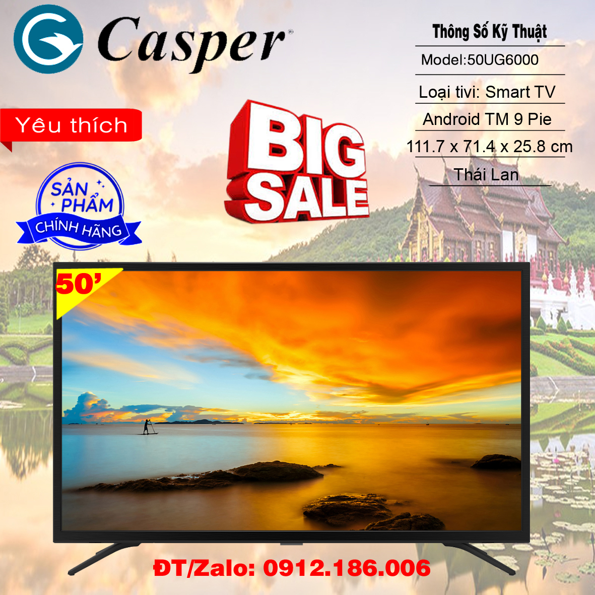 Smart tivi casper 50 inch 4k uhd 50ug5000 - hàng chính hãng
