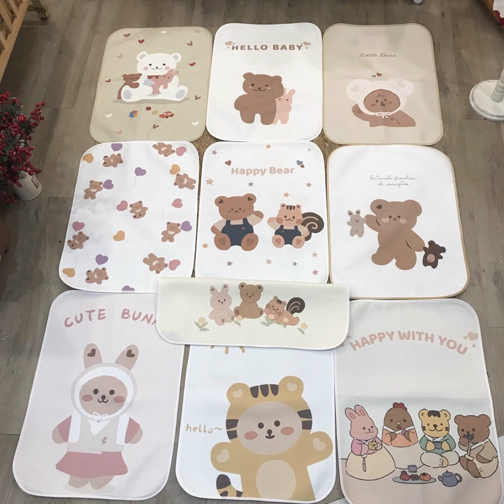 Tấm lót chống thấm 4d cho bé sơ sinh - tấm lót thay bỉm 50*70cm
