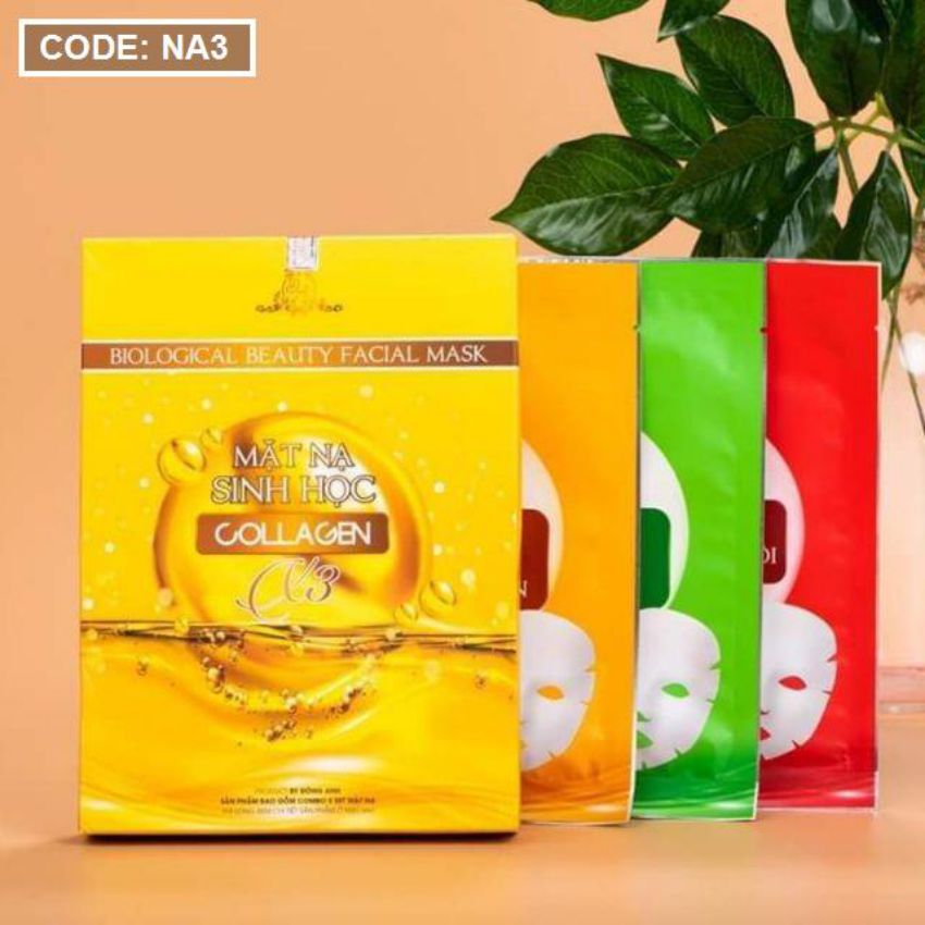 [FreeshipMAX] Mặt nạ Collagen x3 trắng da, Mặt nạ sinh học cấp ẩm, ngừa mụn hết thâm nám 1 HỘP 5 CÁI