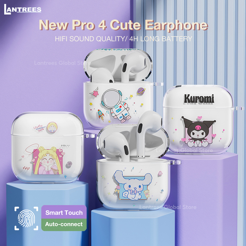 Tai Nghe Bluetooth Pro 4 Dễ Thương Có Vỏ Bảo Vệ Tai Nghe Nhét Tai Mini Không Dây Có Mic Chất Lượng Âm Thanh Nổi HIFI