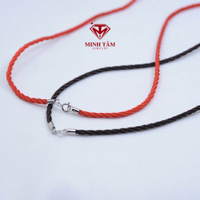 Dây dù đeo mặt dây chuyền khóa bạc 925, Dây đeo cổ kết hợp mặt dây chuyền móc khóa bạc