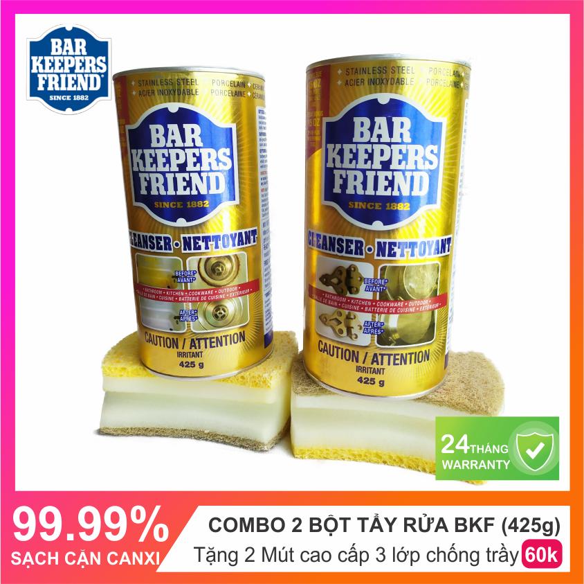 [Quà tặng] Combo 2 Bột làm sạch BKF - Tẩy rửa cặn canxi vách kính, ố vách kính | Tẩy rưa đa  năng các vật dùng nhà bếp, đồ đồng, đồ inox, đồ sứ | Chiết xuất tự nhiên, toàn toàn da tay| Nhập khẩu USA