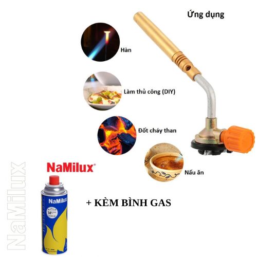 Đèn Khò Hàn Ống Đồng Công Nghệ Hàn Quốc - Đầu Khò Lửa - Sử Dụng Bình Gas Mini.