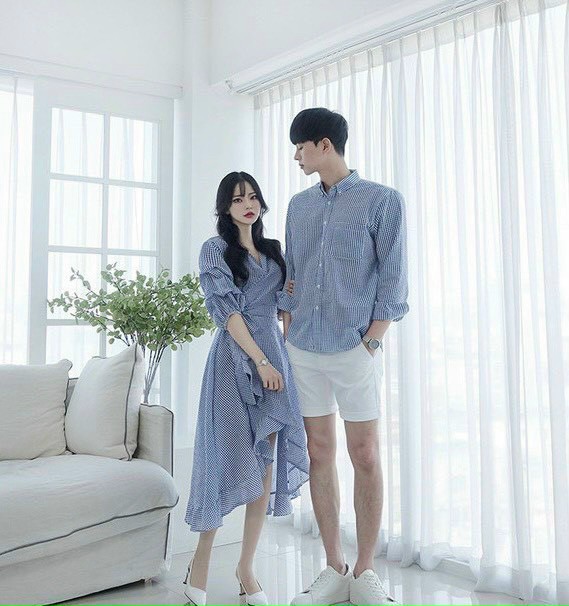 Đồ đôi mẫu chuẩn shop vải đẹp phong cách hàn