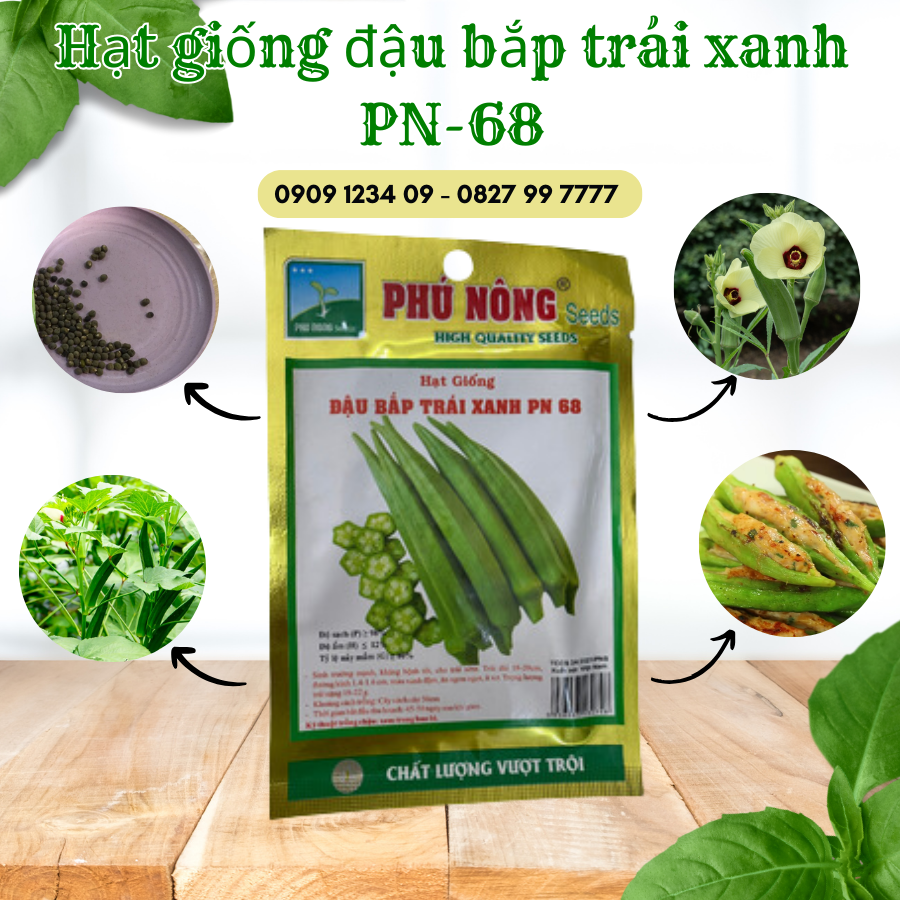 Hạt giống Đậu Bắp Xanh Cao Sản Phú Nông -  hạt giống chắc khỏe, tỉ lệ nẩy mầm cao (Vườn Sài Gòn - Vuon Sai Gon)