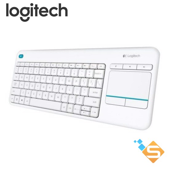 Bàn phím không dây Logitech K400 Plus - Bàn cảm ứng điều khiển PC-tới-TV, Phạm vi kết nối 10m, Cắm và sử dụng ngay, Công nghệ Unifying(2.4GHz),s - Bàn cảm ứng điều khiển PC, TV, Công nghệ Unifying (2.4GHz) - Bảo Hành Chính Hãng 12 Tháng,