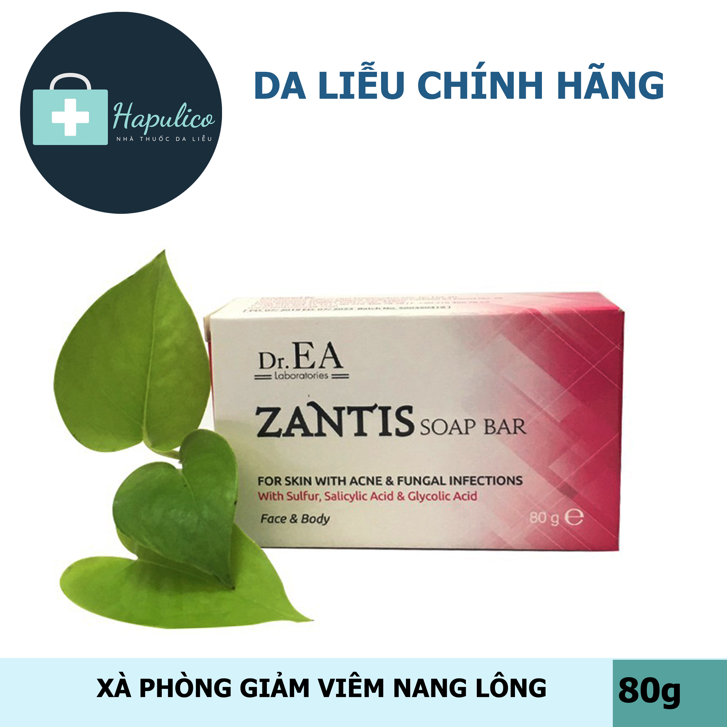 Zantis soap bar 80g xà phòng giảm mụn lưng