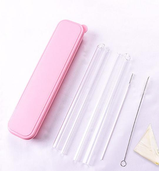 Set 4 ống hút thủy tinh size lớn cho fan trà sữa