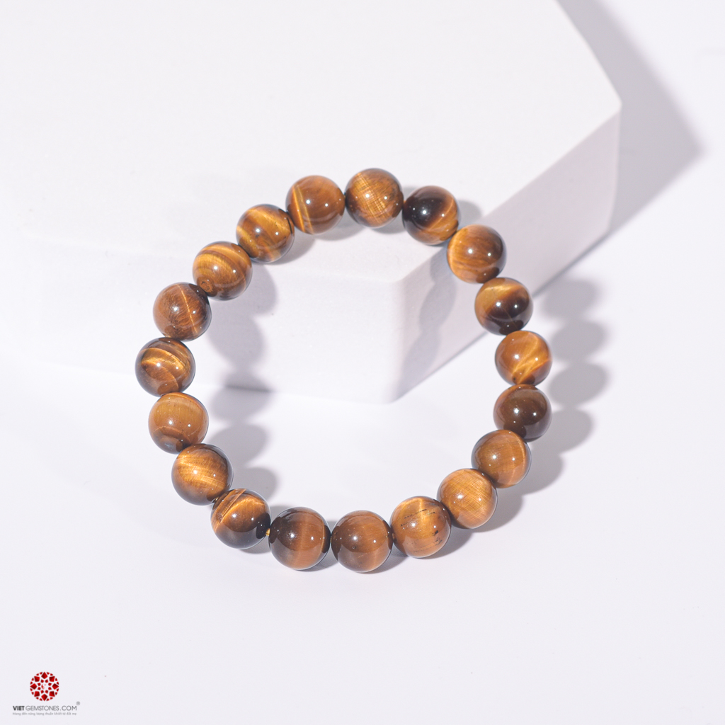 Vòng tay đá mắt hổ vàng tự nhiên 10mm - vietgemstones
