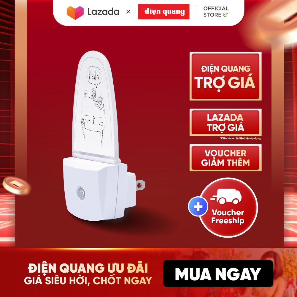 Đèn ngủ cảm biến LED Điện Quang ĐQ LNL10 DL (Cảm biến quang, ánh sáng trắng)