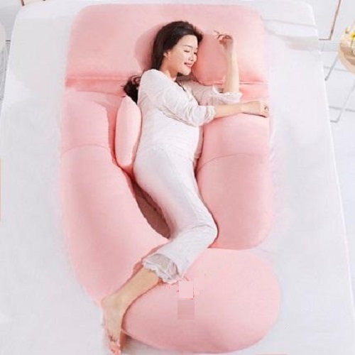 Gối bầu, goi bau, gối bầu đa năng, gối ôm bà bầu chất liệu vải 100% cotton