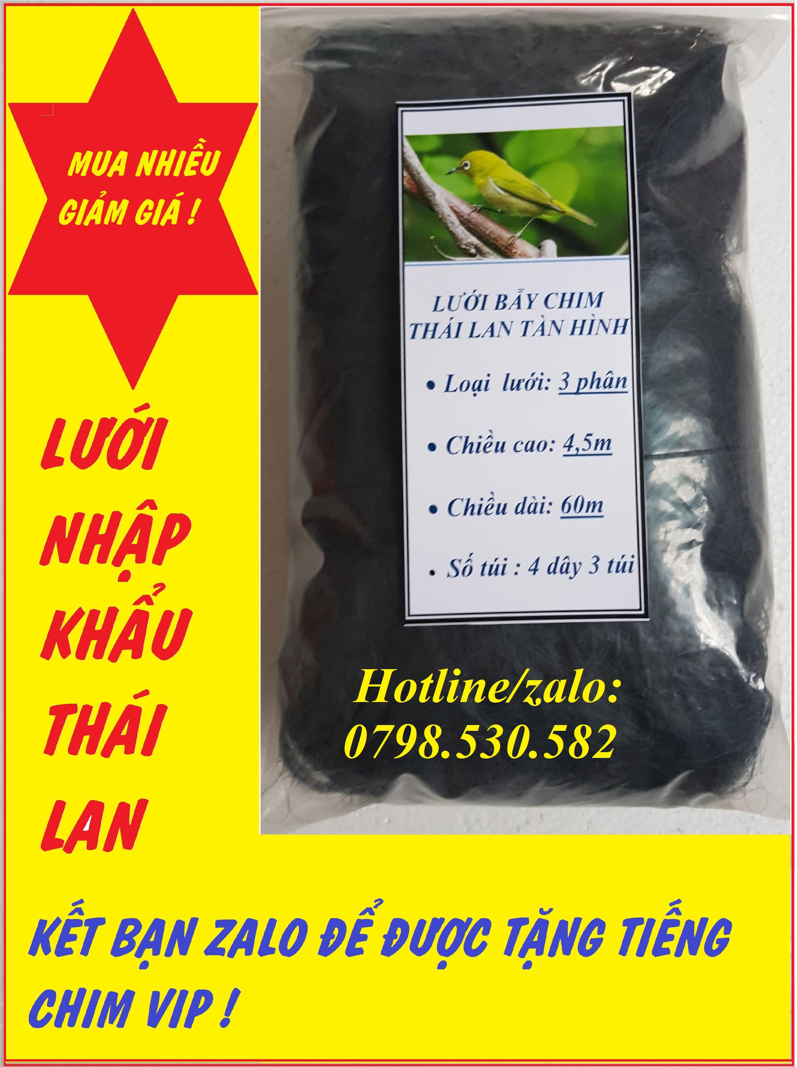 - lưới tàn hinh 60m, 3 Phân Bẫy Chim ri, sắc ô, vành khuyên, sẻ, chim ăn lúa .sợi lưới 0.15mm mắt lưới 3 phân chiều cao 4.5m số túi 4 dây 3 túi
