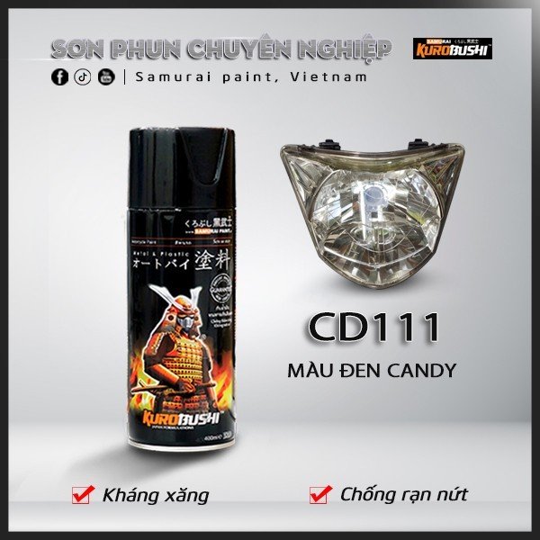Sơn xịt samurai đen candy cd111*. 400ml