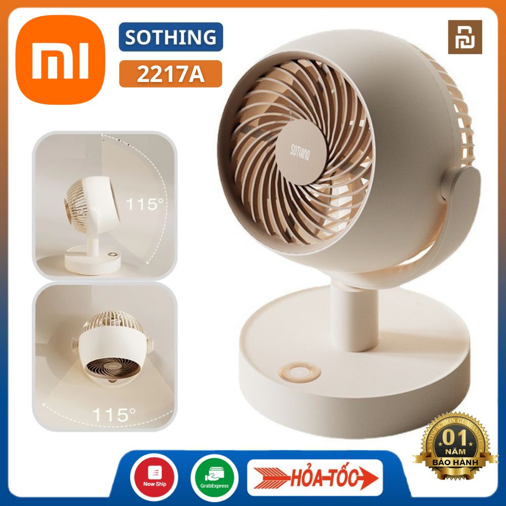 Quạt tích điện đa năng xiaomi sothing dshj-s-2217a quạt tích điện mini để bàn 5 tốc độ công suất 160w dung lượng pin trâu cao cấp 4000mah - bảo hành 12 tháng