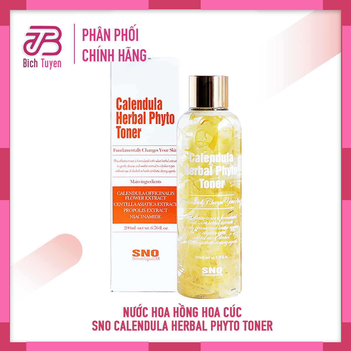 Nước Hoa Hồng Hoa Cúc SNO Calendula Herbal Phyto Toner Nước Cân Bằng Hoa Cúc SNO Toner Calendula Herbal Phyto