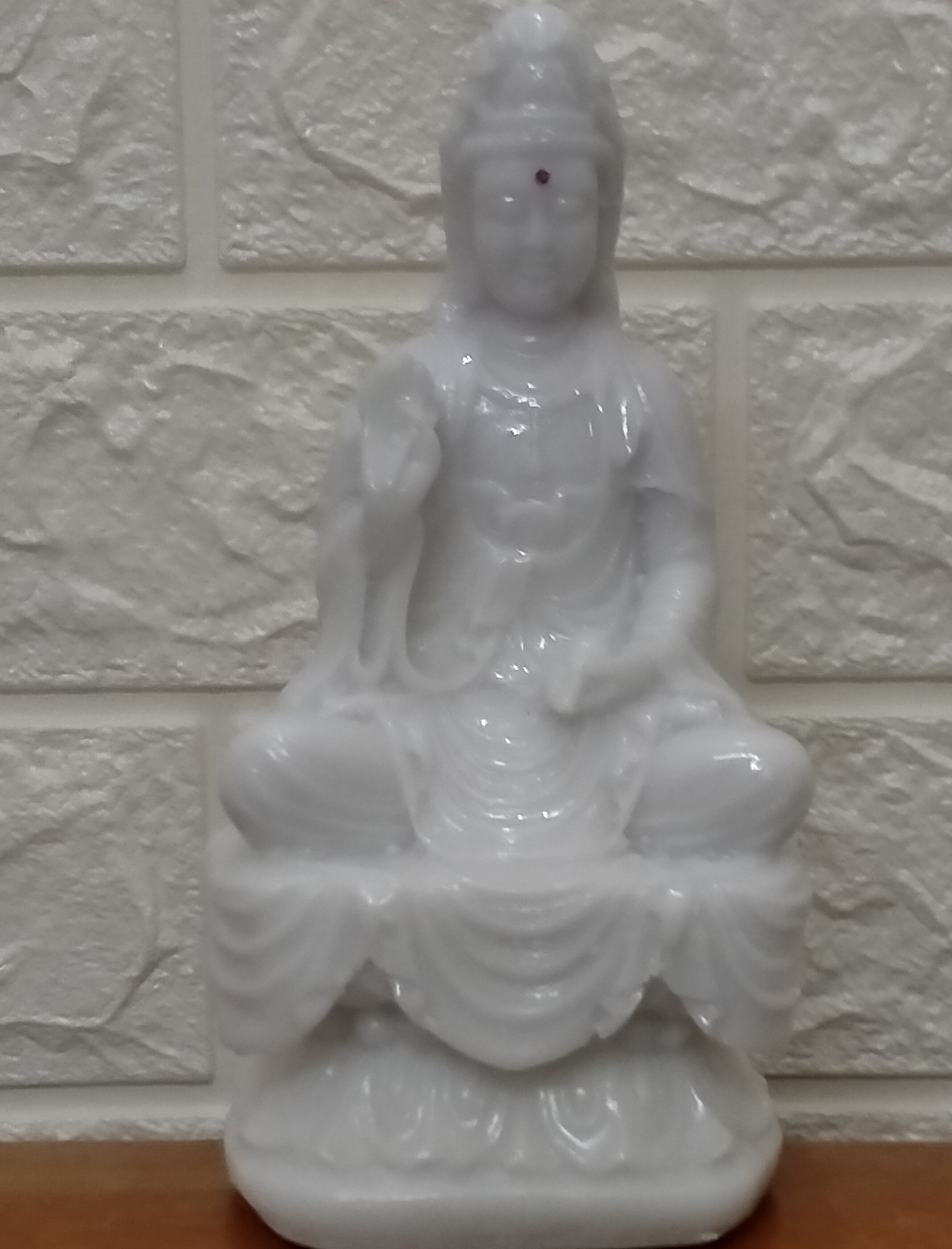 Tượng phật bà nhỏ cao 18cm ( đá trắng )