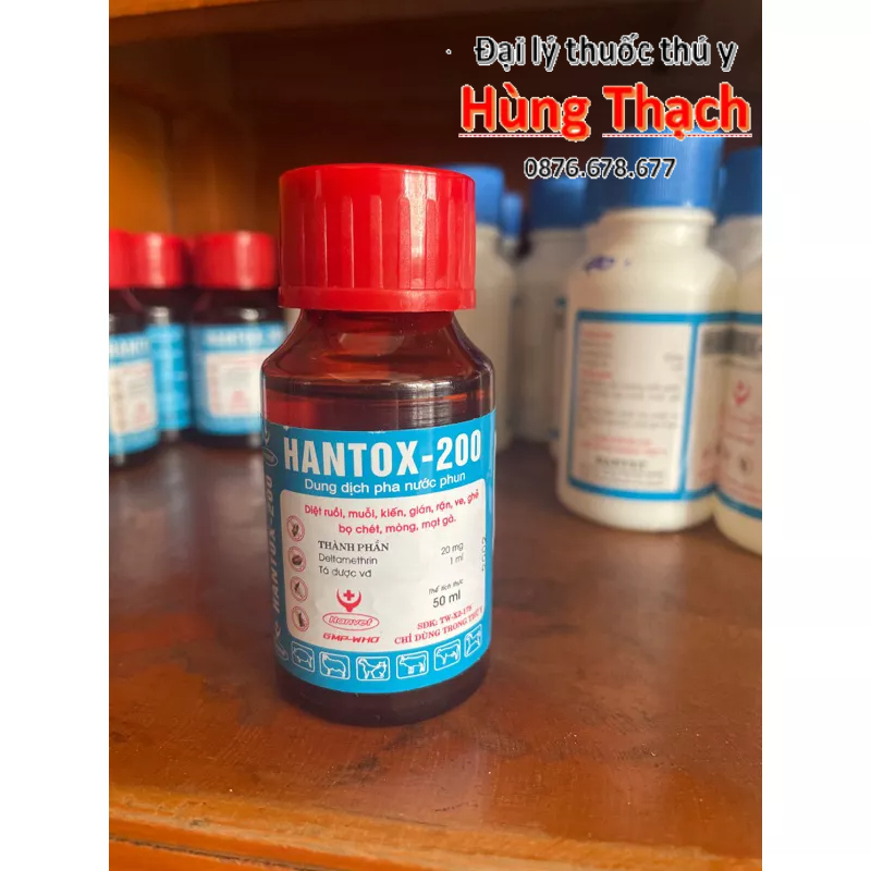 Hantox 200 chai 100ml,50ml diệt ruồi, muỗi, kiến, gián, nhặng, ve, ghẻ, mạt, mọng, bò chét chính hãng.