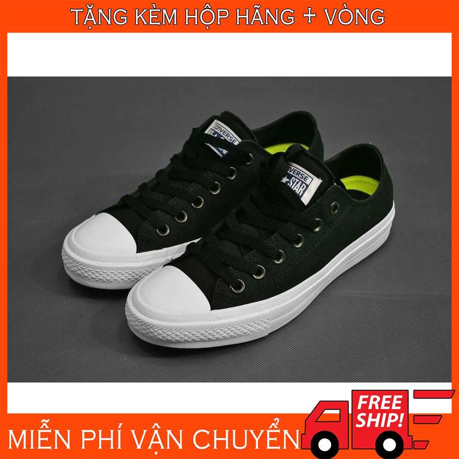 [CÓ KÈM HỘP] Giày Converse Chuck Taylor 2 Đen Trắng Thấp Cổ (Thời Trang)