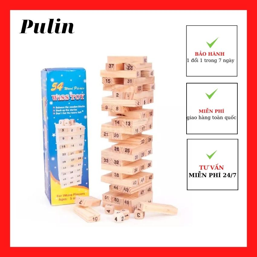[Freeship_quà 5K] Bộ Rút gỗ tình yêu loại lớn size 72x25x12mm giúp phát triển sự khéo léo, đồ chơi trẻ em thông minh, đồ chơi xả stress.