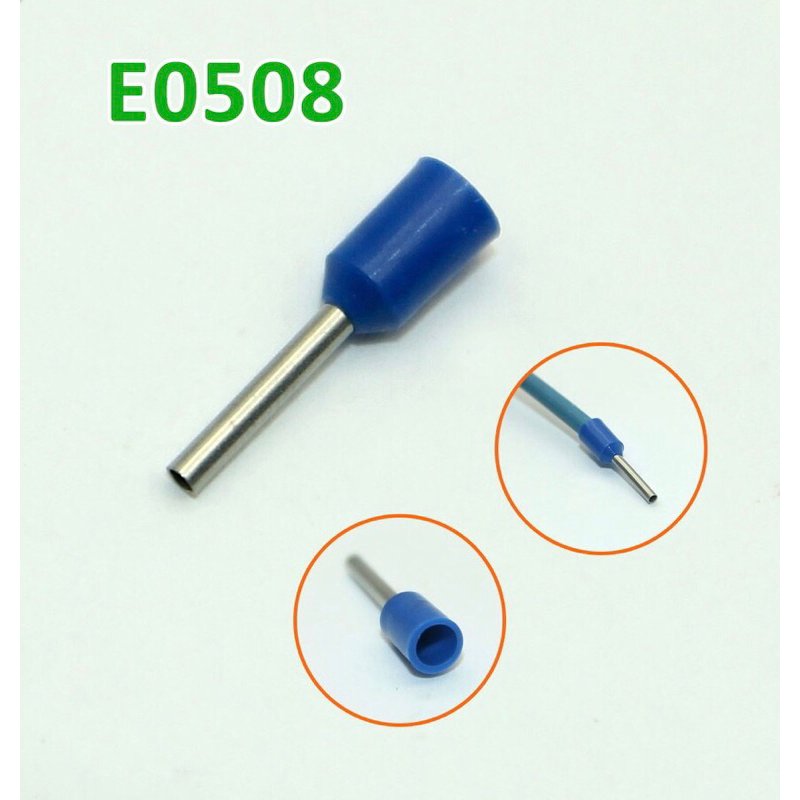Bộ 10 đầu cos pin rỗng bọc nhựa E0508
