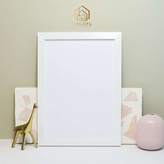 Khung tranh A3 treo tường DECOFU viền nhựa composite, mặt kính mica chống vỡ