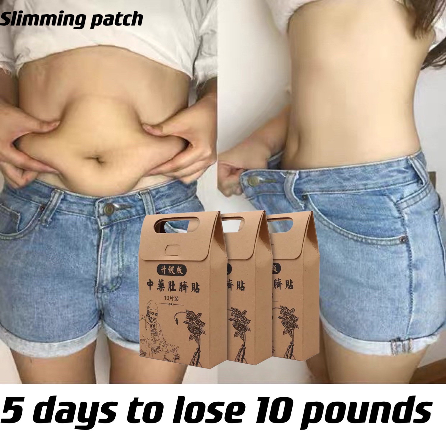 10 patch dán giảm cân dán rốn tan mỡ trung y slimming patch