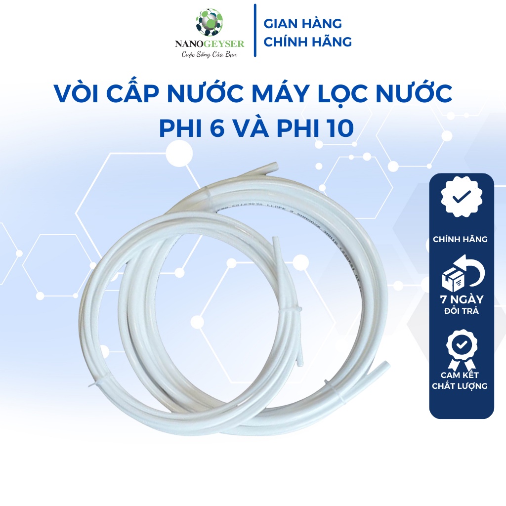 Dây câp nước máy lọc nước phi 10 và phi 6, chất liệu nhựa nguyên sinh cao cấp, bền bỉ