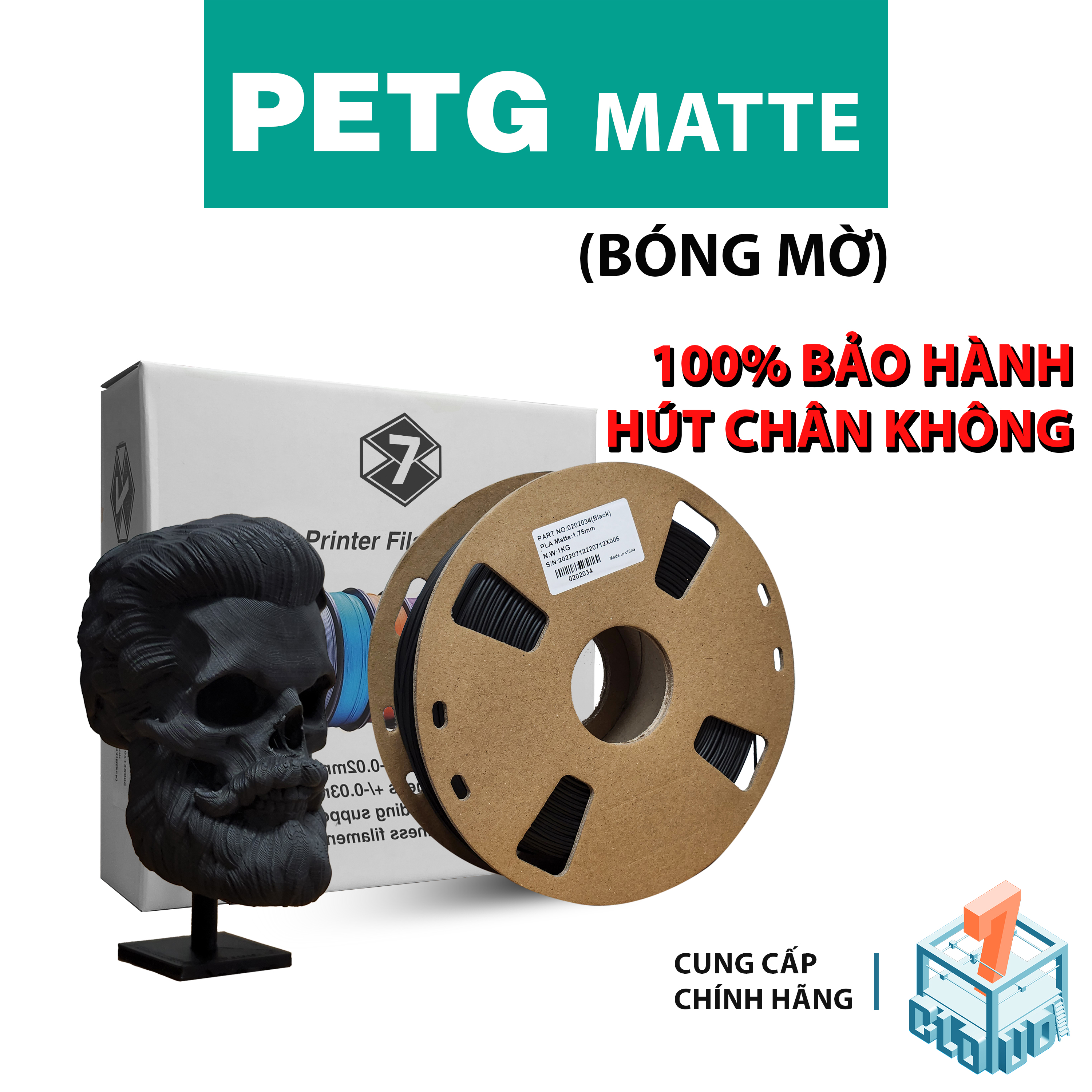 Nhựa in 3D PETG Matte 1kg vật liệu in nhựa in PETG PLA ABS Cloud 7