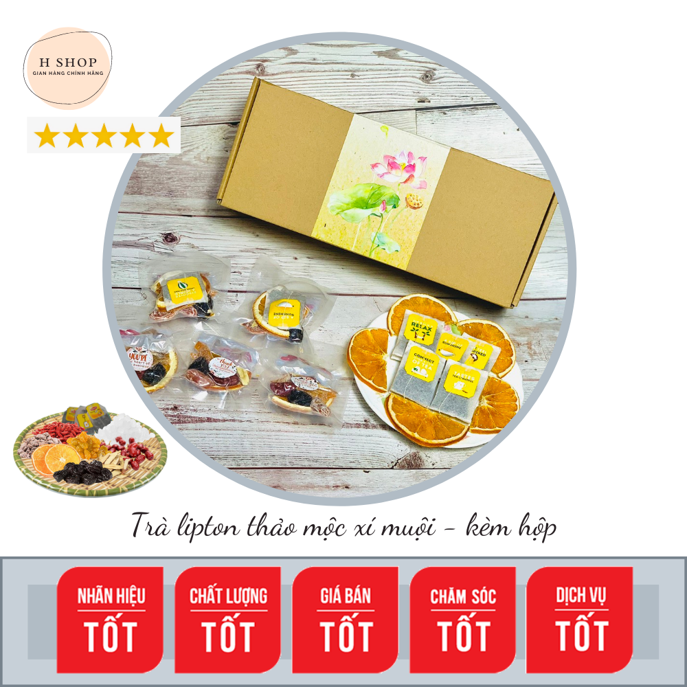Set 20 gói trà lipton thảo mộc cam thảo xí muội - kèm hộp xinh