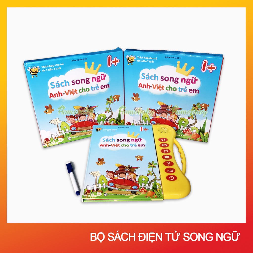Sách nói điện tử cho bé, sách dạy con học nói, sách tập nói nói song ngữ Anh Việt cho trẻ tập phát âm, học nói tiếng Anh kèm bộ pin AAA