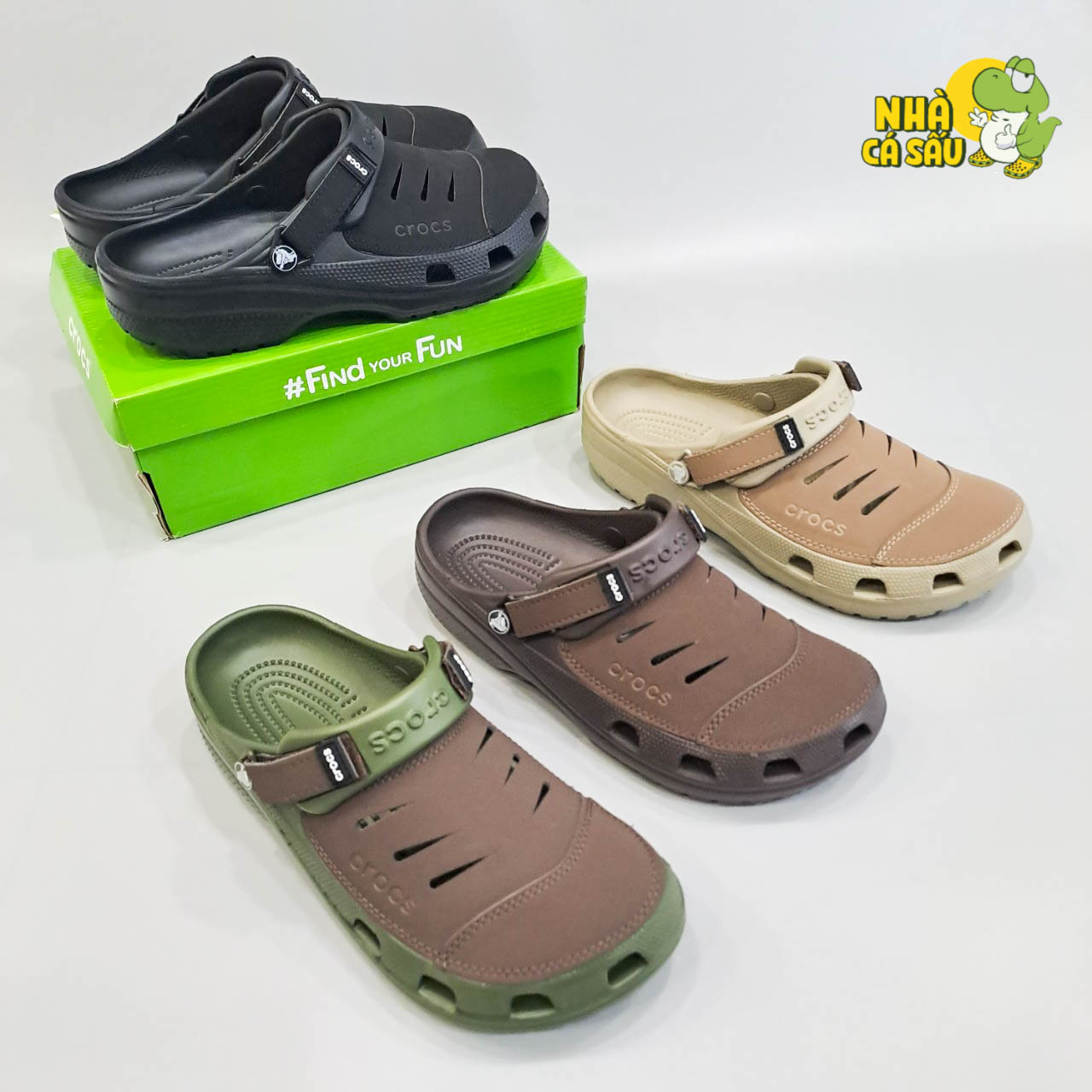 Dép sục crocs yukon nam 3 màu , dép nhựa đúc liền nguyên khối đi mưa - nhà cá sấu.
