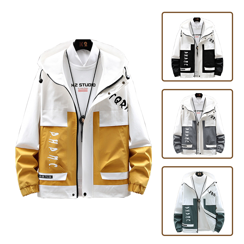 Áo Khoác Nhẹ Nỉ Nam Khoá Kéo Có Mũ Trùm Đầu Phong Cách Hàn Quốc Hot Trend 2020 Thời Trang 4HER AO KHOAC NAM 133C