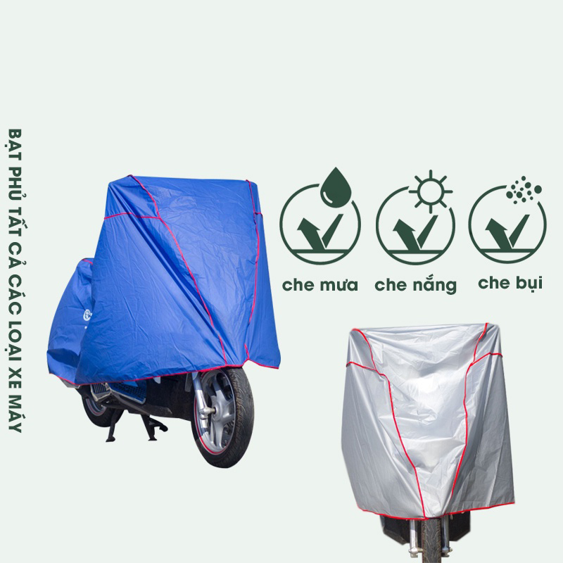 Bạt che xe, Bạt phủ trùm xe máy che mưa nắng dòng xe lớn SH, Moto chất liệu chống thấm, chống nóng tuyệt đối