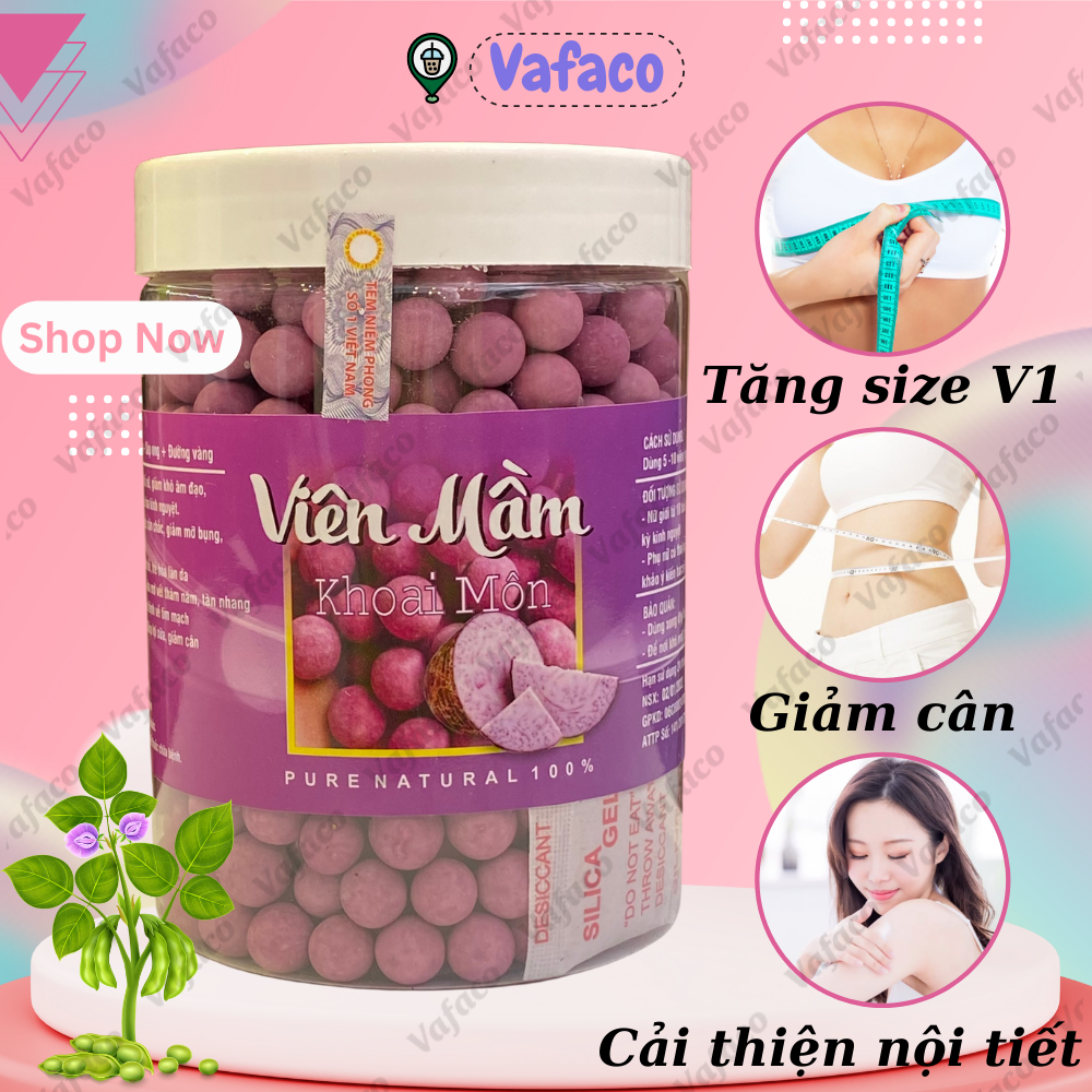 500gr Viên Mầm Đậu Nành Khoai Môn Tăng Vòng 1 Nở Ngực Đẹp Da Tăng Cân Giảm Cân Có Chứng Nhận An Toàn Thực Phẩm- Handmade
