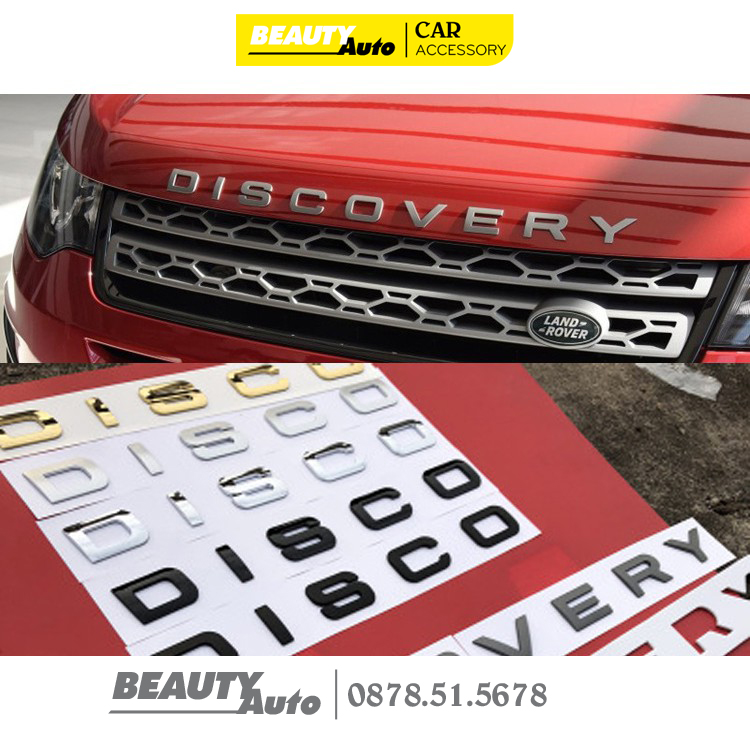 Tem Dán Capo, Logo Chữ Nổi Dán Capo 3D Cho Xe Ô Tô Chữ DISCOVERY VÀNG