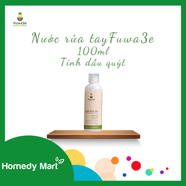 Nước rửa tay hữu cơ Fuwa3e 100ml Tinh dầu quýt