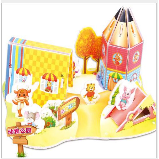 [HCM]Đồ chơi lắp ráp mô hình 3D bằng xốp ngôi nhà phương tiện (nhiều mẫu)