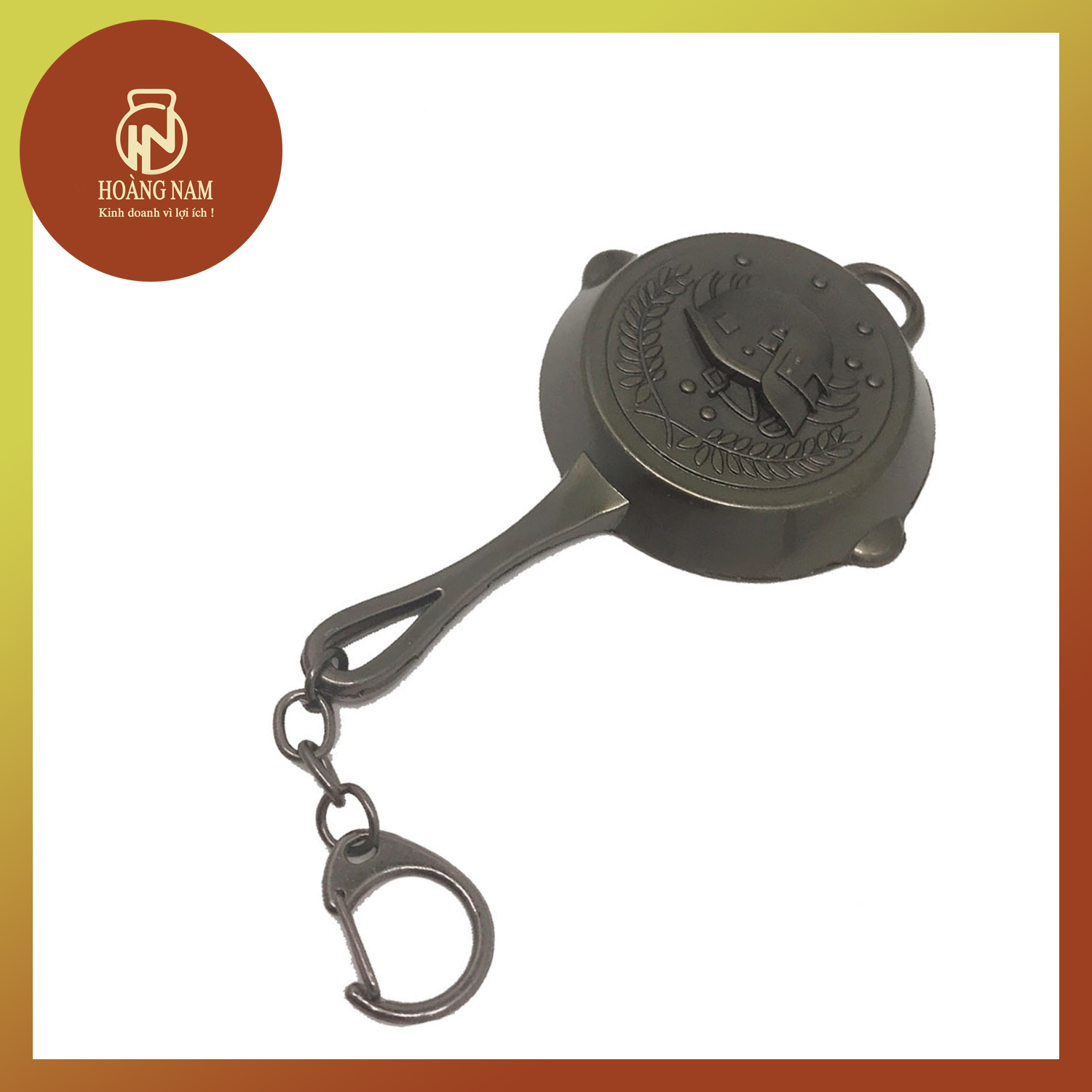 Móc Khóa Pubg Mô Hình Chảo PLAYERUNKNOWN’S BATTLEGROUNDS Cao Cấp 9,5 x 6 cm ( Màu Đen )