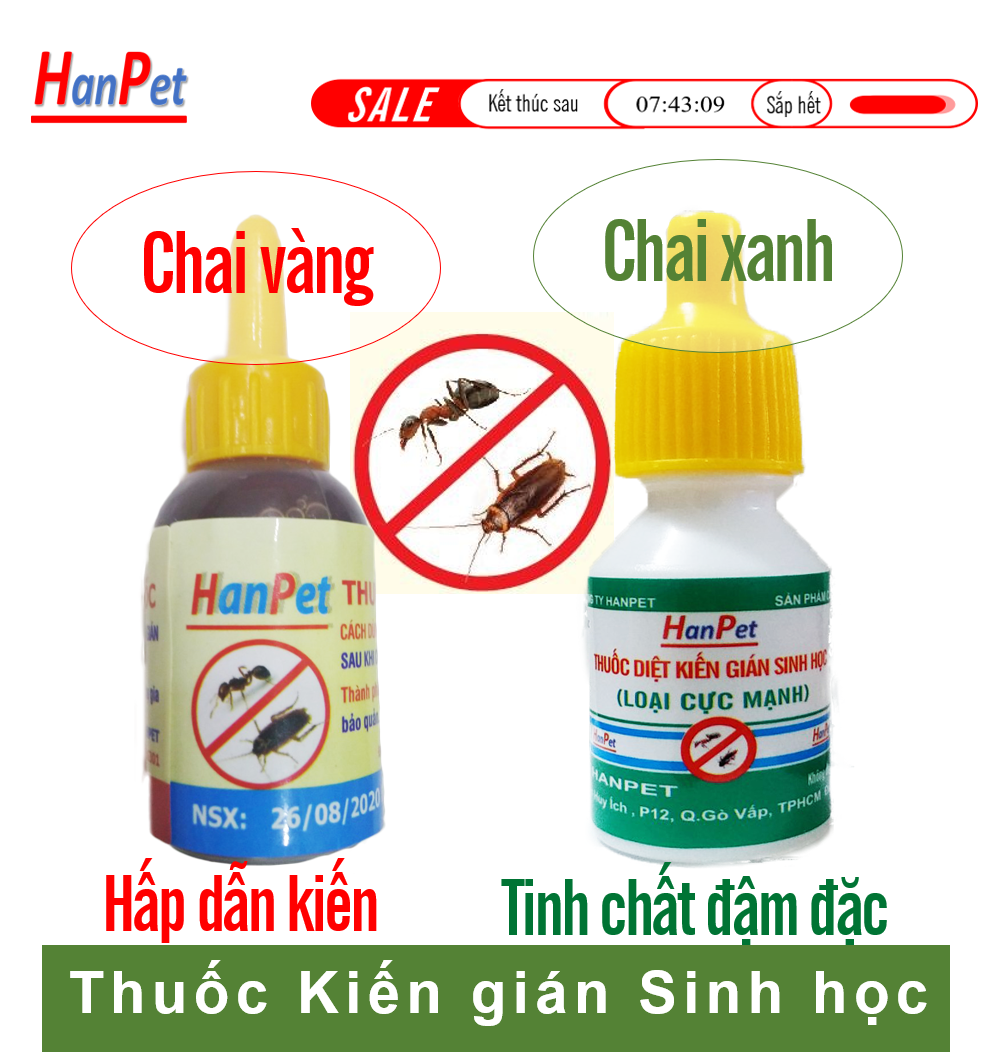 Thuốc diệt kiến gián Hanpet (2 loại) - diệt kiến tận gốc Tinh chất cô đặc