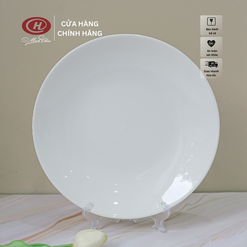 Đĩa Tròn Lớn Trắng Trơn 28cm - Sứ Minh Châu - DT11