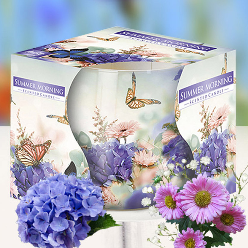 Ly Nến Thơm Tinh Dầu Bispol Summer Morning 100g. Tinh dầu thơm phòng – HOA CẨM TÚ CẦU. Nến trang trí. Sáp thơm.Khử mùi. Nến thơm tinh dầu thiên nhiên cao cấp nhập khẩu Châu Âu