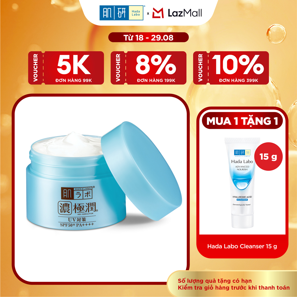 Kem dưỡng ẩm chống nắng ban ngày Hada Labo Koi-Gokujyun UV White Gel SPF50+ PA++++ 90g