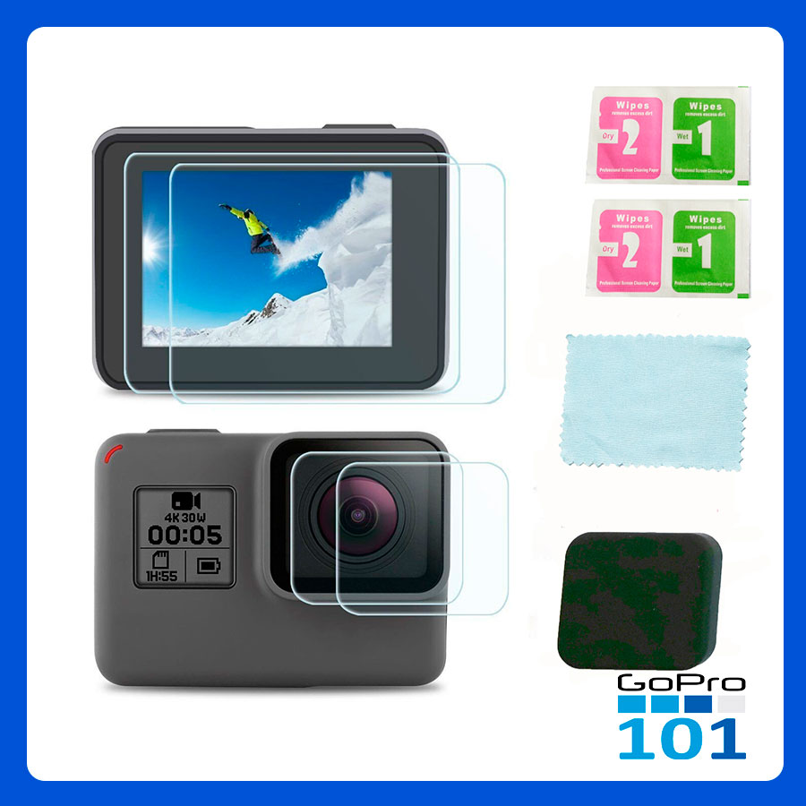 Dán cường lực gopro5 6 7 trước sau - gopro hero 5 6 7 độ cứng 9h - gopro101