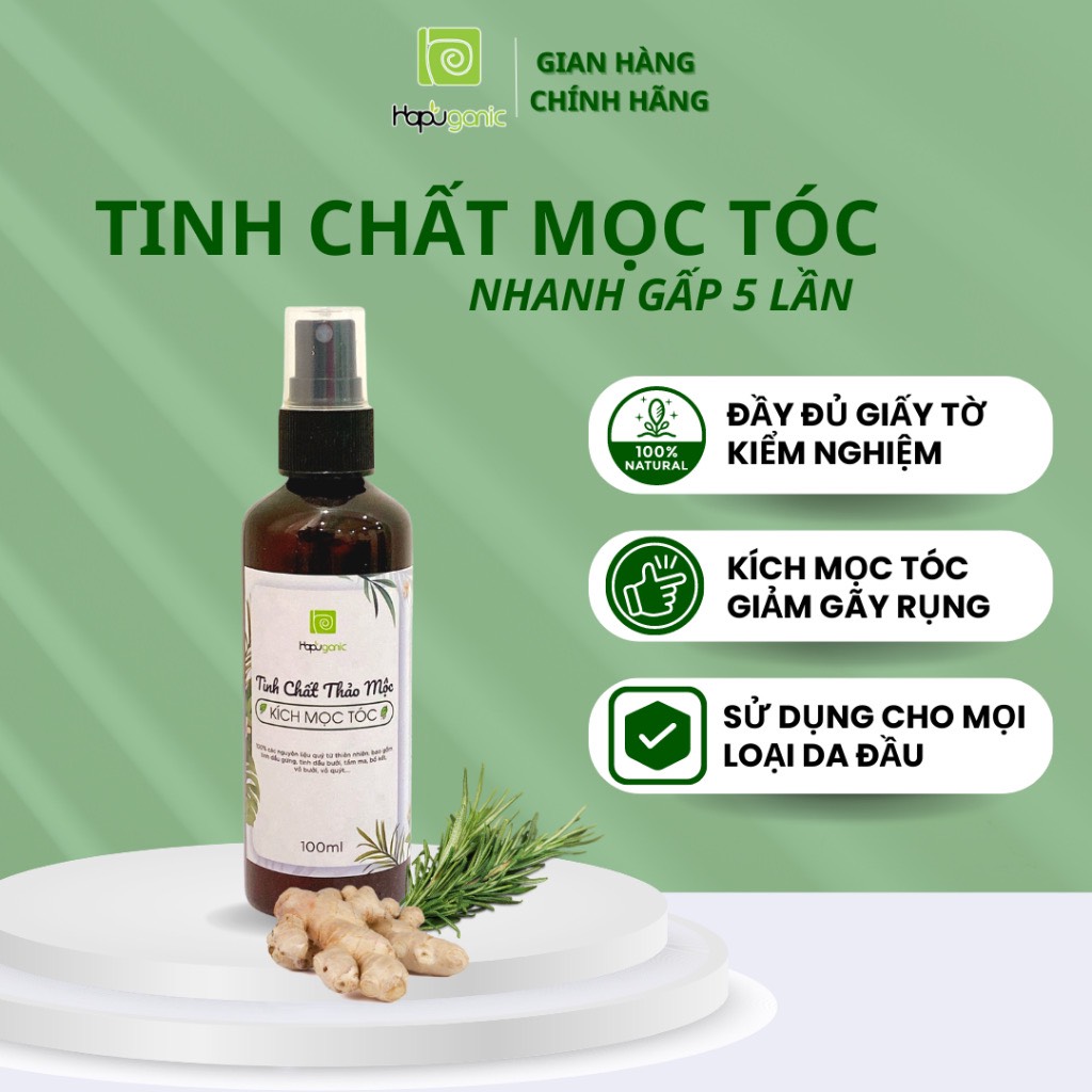 Tinh Chất Kích Mọc Tóc Gấp 5 Lần Hapu Organic Dày Tóc Mọc Tóc Nhanh Dưỡng Tóc Mềm Mại