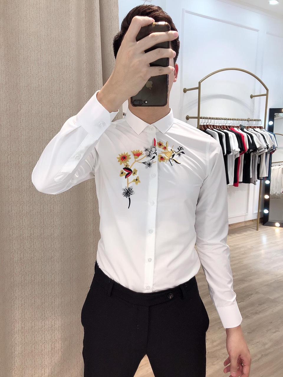 Áo sơ mi nam chống nhăn phối golo đẹp,rất chuẩn Men cho ae