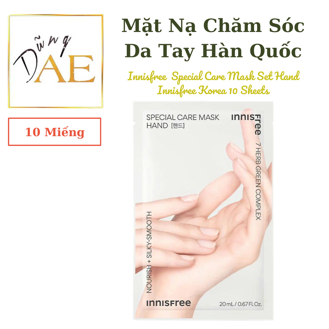 Innisfree Korea Hand Care Mask, Special Care Mask Set Hand Innisfree Korea 10 Sheets - Box of 10 Pieces