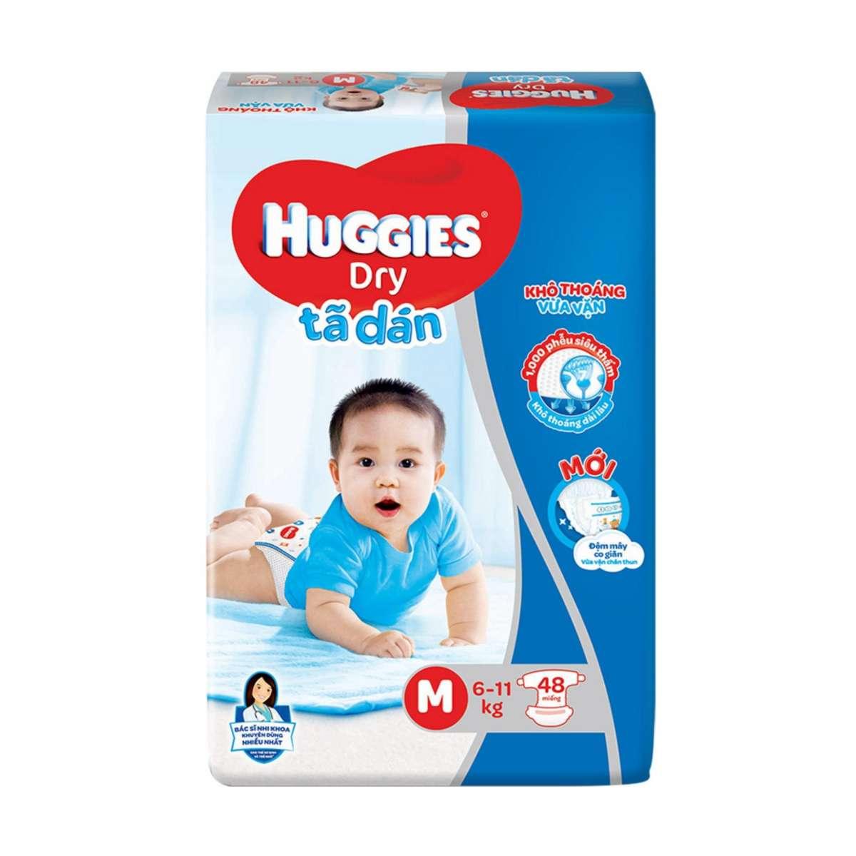 Tã dán huggies dry jumbo size m48
