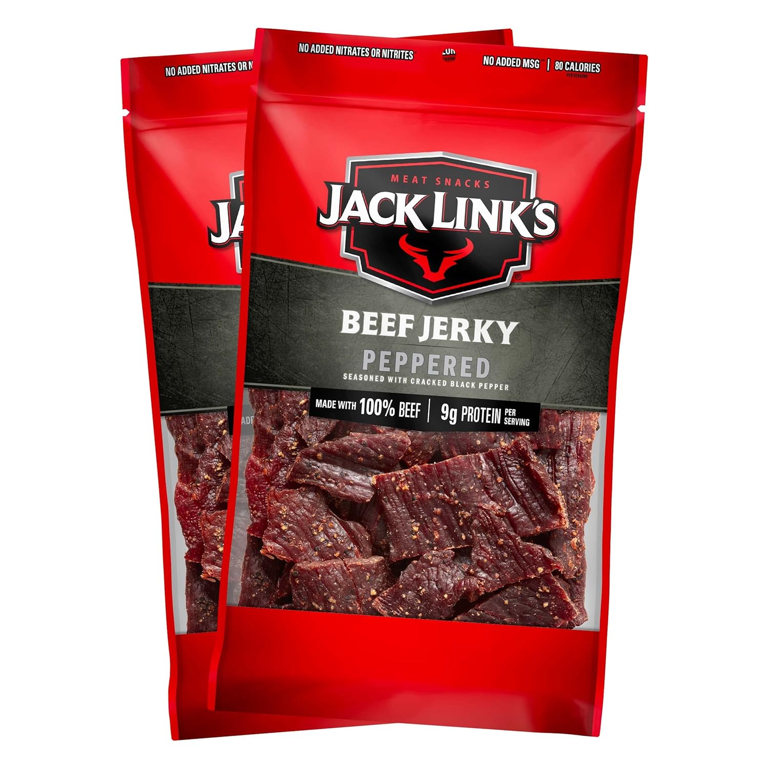 Thịt bò khô vị tiêu, gói lớn chuẩn hàng Mỹ Jack Link's Beef Jerky, Peppered, Large Jerky Bags